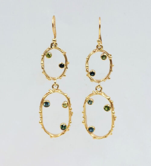 multicolour-sapphire-gold-earrings
