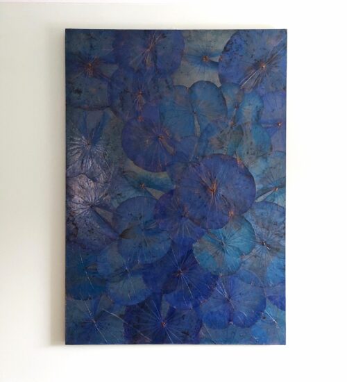 blues-wall-art-lotus-leaves