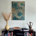 turquoise-teal-lotus-leaf-art