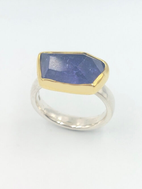 tanzanite-gold-silver-ring