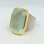 aquamarine-nugget-silver-gold-ring